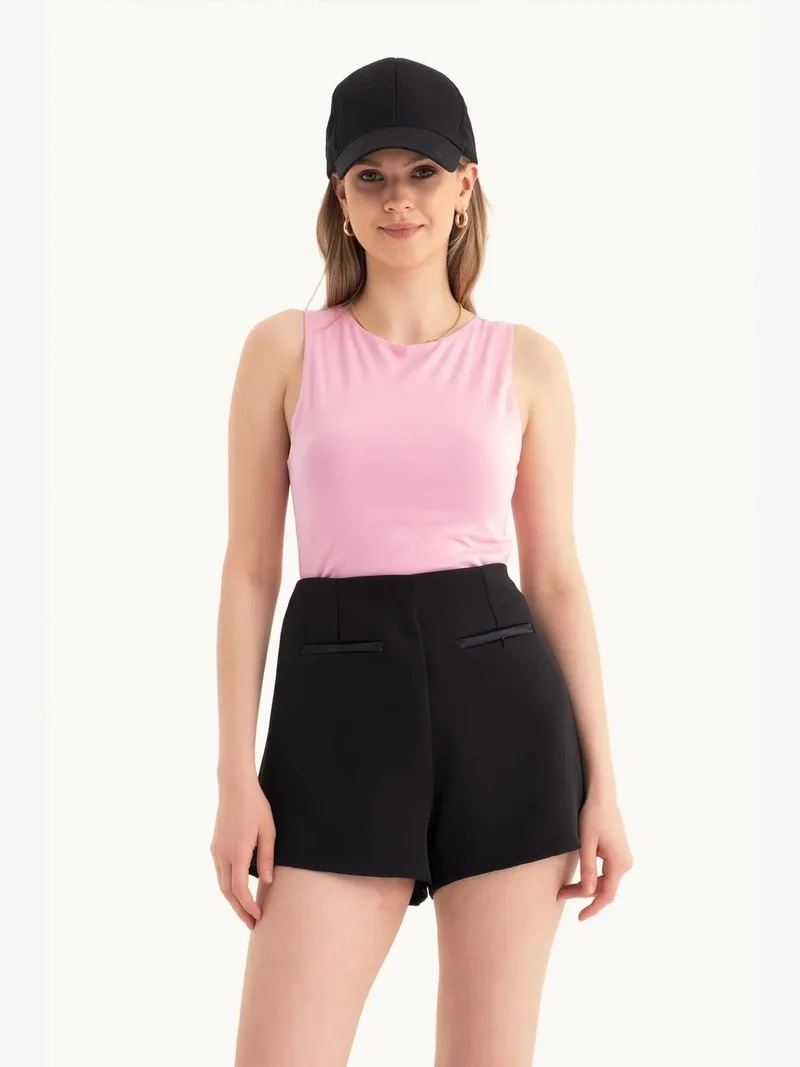 HICCUP Halter Neck Cut Out Cropped Tank Top