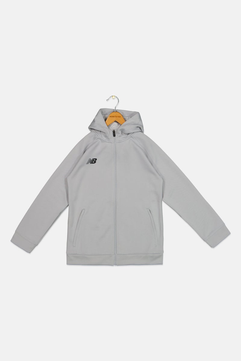 New Balance Kids Boy Sportswear Fit Long Sleeves Training Sweatshirt, Grey - Image 1