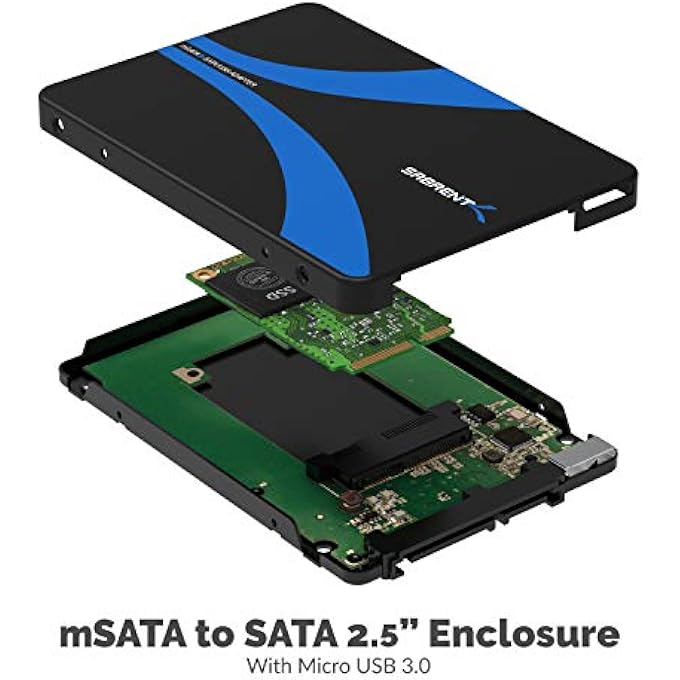 SABRENT MSATA TO USB 3.2X1 OR 2.5" SATA ENCLOSURE ADAPTER, SUPER FAST DATA TRANSFER, MSATA CONVERTER TO SATA III ALUMINUM (EC-MSMU) - Image 3