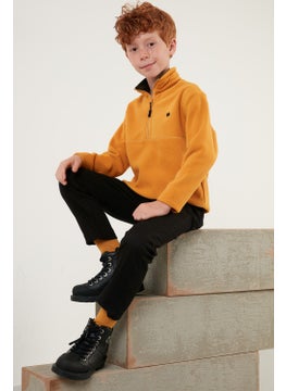 Lela Soft Textured Zippered Stand Collar Winter Fleece Unisex Children's Fleece 5905002  - Image 1