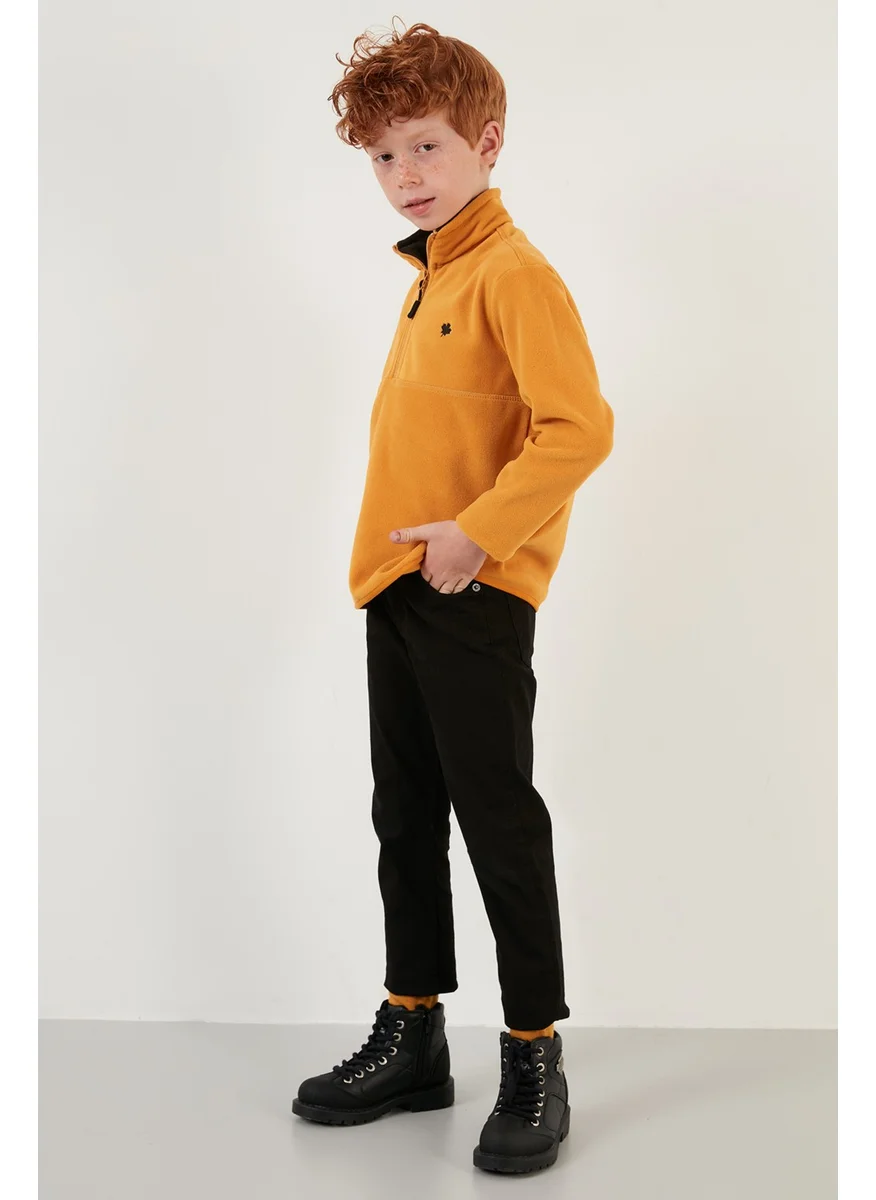Lela Soft Textured Zippered Stand Collar Winter Fleece Unisex Children's Fleece 5905002