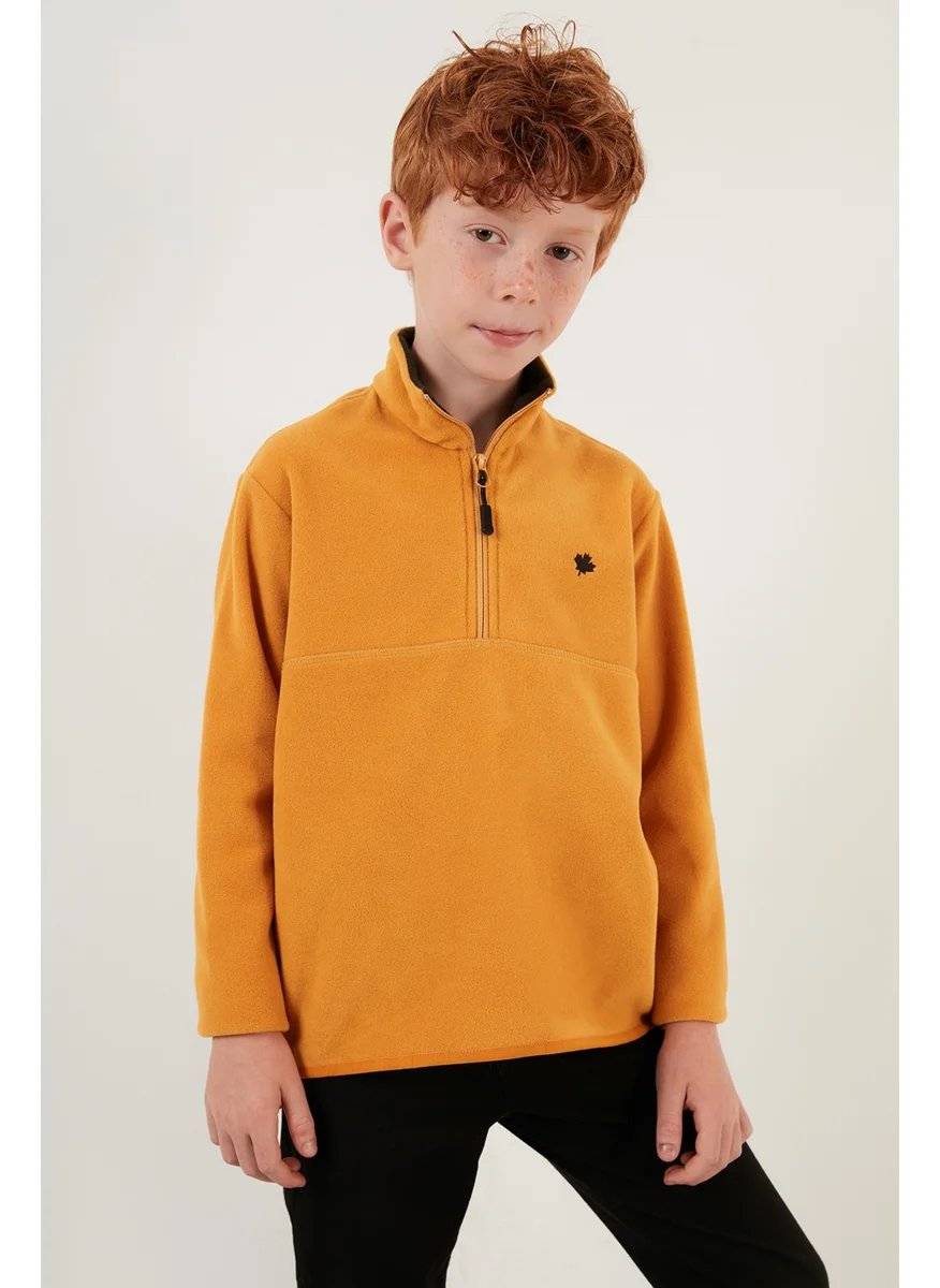 Lela Soft Textured Zippered Stand Collar Winter Fleece Unisex Children's Fleece 5905002