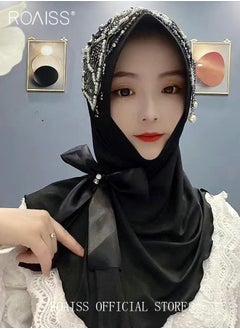 رويس عمامة صناعة ثقيلة قبعة بريم كريستال الزركون القوس الديكور بسيط وعصري  - Image 4
