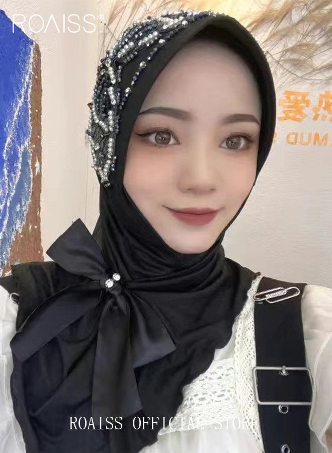 رويس عمامة صناعة ثقيلة قبعة بريم كريستال الزركون القوس الديكور بسيط وعصري  - Image 2