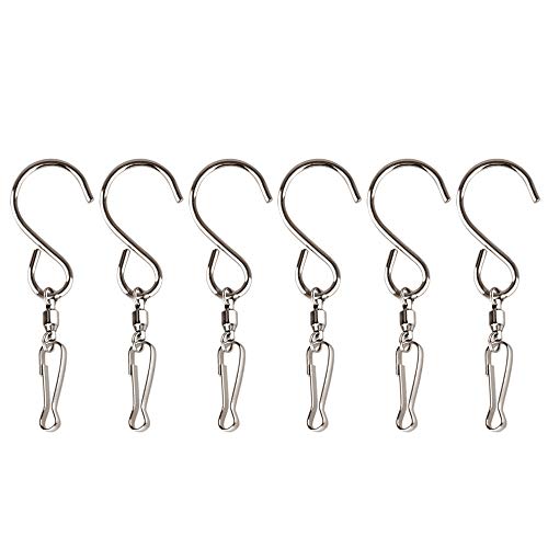 KUUQA Swivel Hooks Clips for Hanging Wind Spinners Wind Chimes Crystal Twisters Party Supply(6 Pack) - Image 1