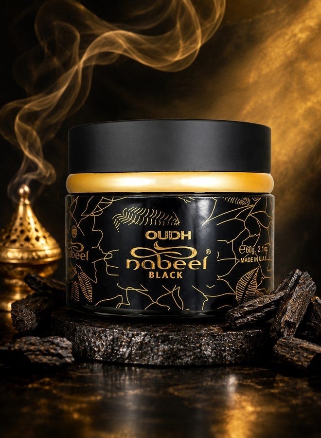 Nabeel Black Oudh Incense 60 GM Premium Arabian Bakhoor for Luxurious Long-Lasting Fragrance and Spiritual Ambiance - Image 4