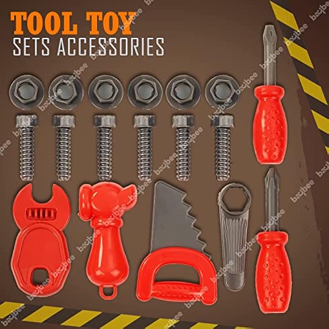 3 IN 1 PRETEND PLAY TOOLS SET KIT TOYS FOR KIDS, PRETEND PLAY KIDS TOOLS SET ROLE PLAY CONSTRUCTION MECHANIC TOOLS KID TOY | PLAY TOOLS KIT TOYS FOR KID 2+YEARS BOYS GIRLS (TROLLEY) - Image 4