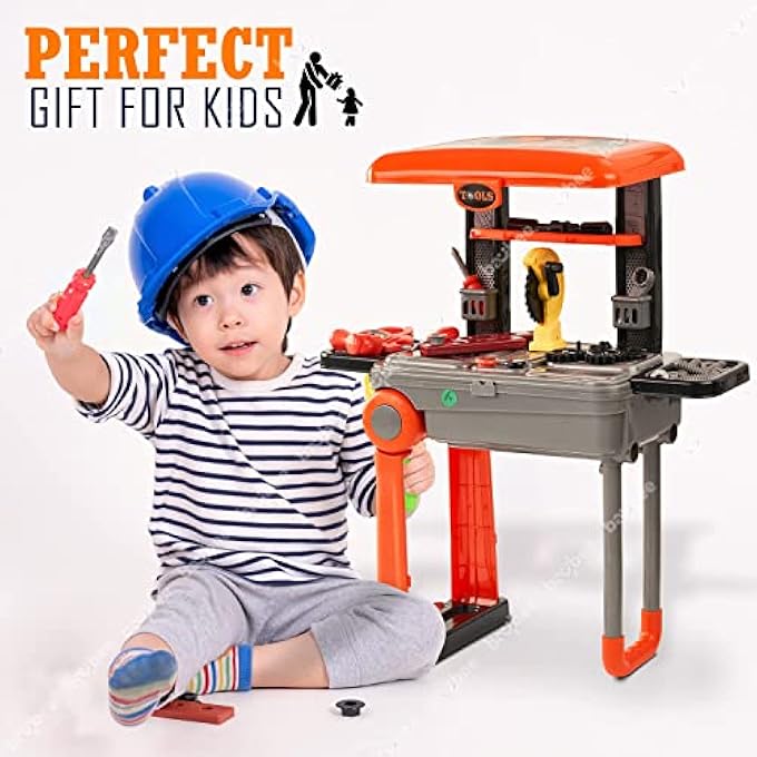 3 IN 1 PRETEND PLAY TOOLS SET KIT TOYS FOR KIDS, PRETEND PLAY KIDS TOOLS SET ROLE PLAY CONSTRUCTION MECHANIC TOOLS KID TOY | PLAY TOOLS KIT TOYS FOR KID 2+YEARS BOYS GIRLS (TROLLEY) - Image 3