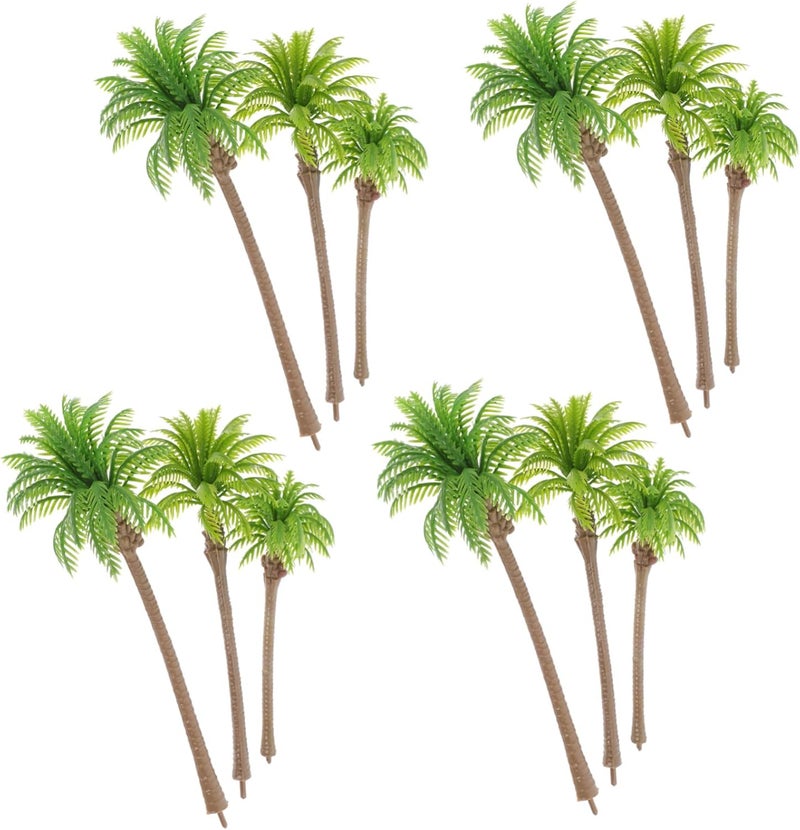 NUOBESTY 12pcs Miniature Palm Tree Artificial Palm Trees for Train Scenery for DIY Scenery - Image 1