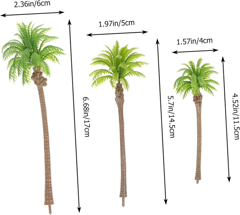 NUOBESTY 12pcs Miniature Palm Tree Artificial Palm Trees for Train Scenery for DIY Scenery - Image 2