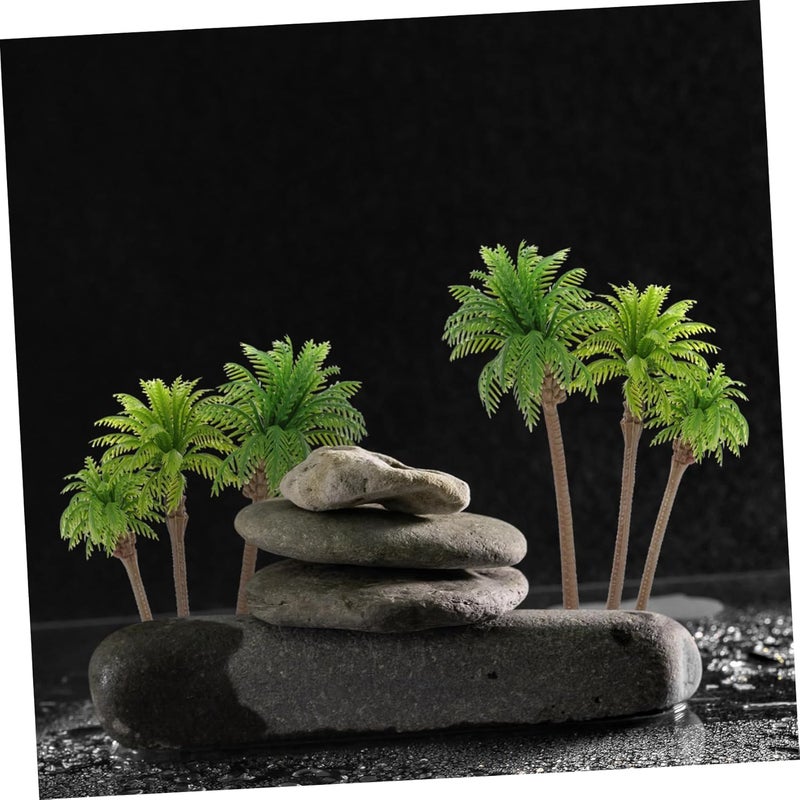 NUOBESTY 12pcs Miniature Palm Tree Artificial Palm Trees for Train Scenery for DIY Scenery - Image 4