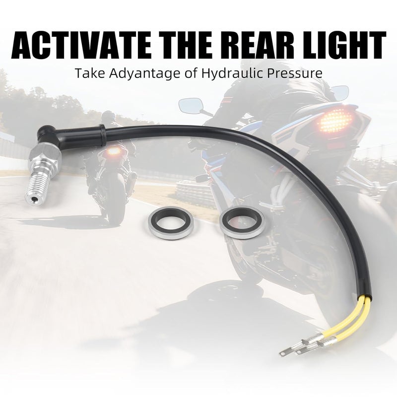 NICECNC Hydraulic Brake Light Switch Banjo Bolt 10mm x 1.25mm Pitch, Motorcycle Brake Light Switch for Street & Off-Road Bikes, Compatible with Aprilia Ducati Suzuki Triumph - Image 2