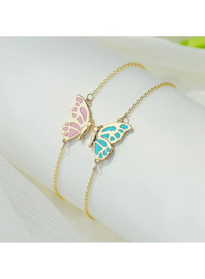 Depend Matching Lovely Butterfly BFF Friendship Bracelets For 2 Best Friends, Long Distance Relationship Bracelets For Mother Daughter Sisters Birthday Gift - Image 2