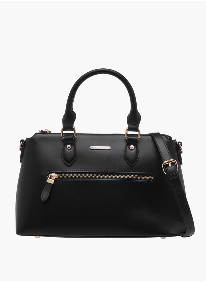 Celeste Women Solid Tote Bag with Double Handle and Zip Closure  - Image 1