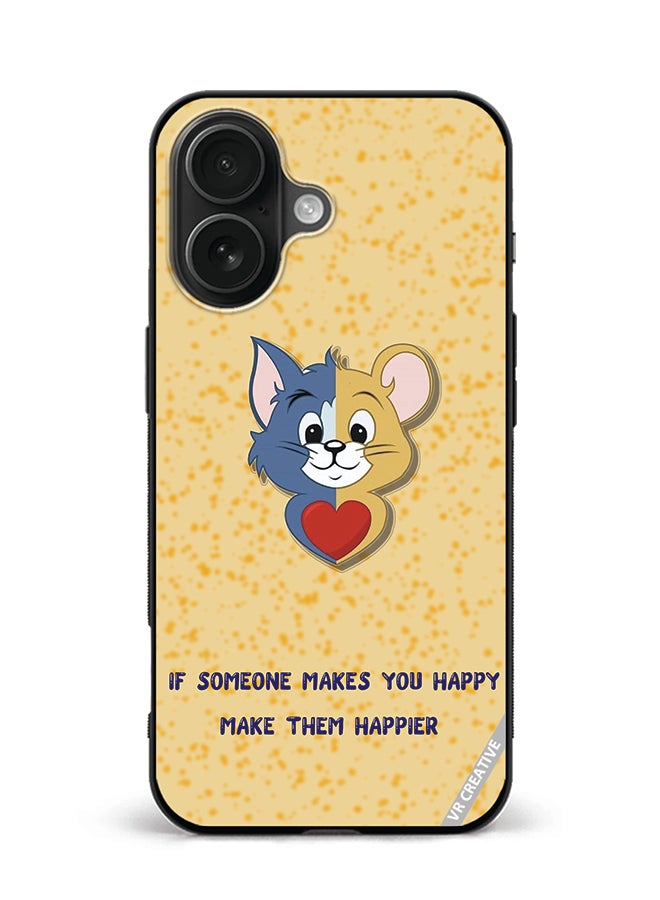 Protective Case Cover For Apple iPhone 16 Plus Tom Jerry Design Multicolour