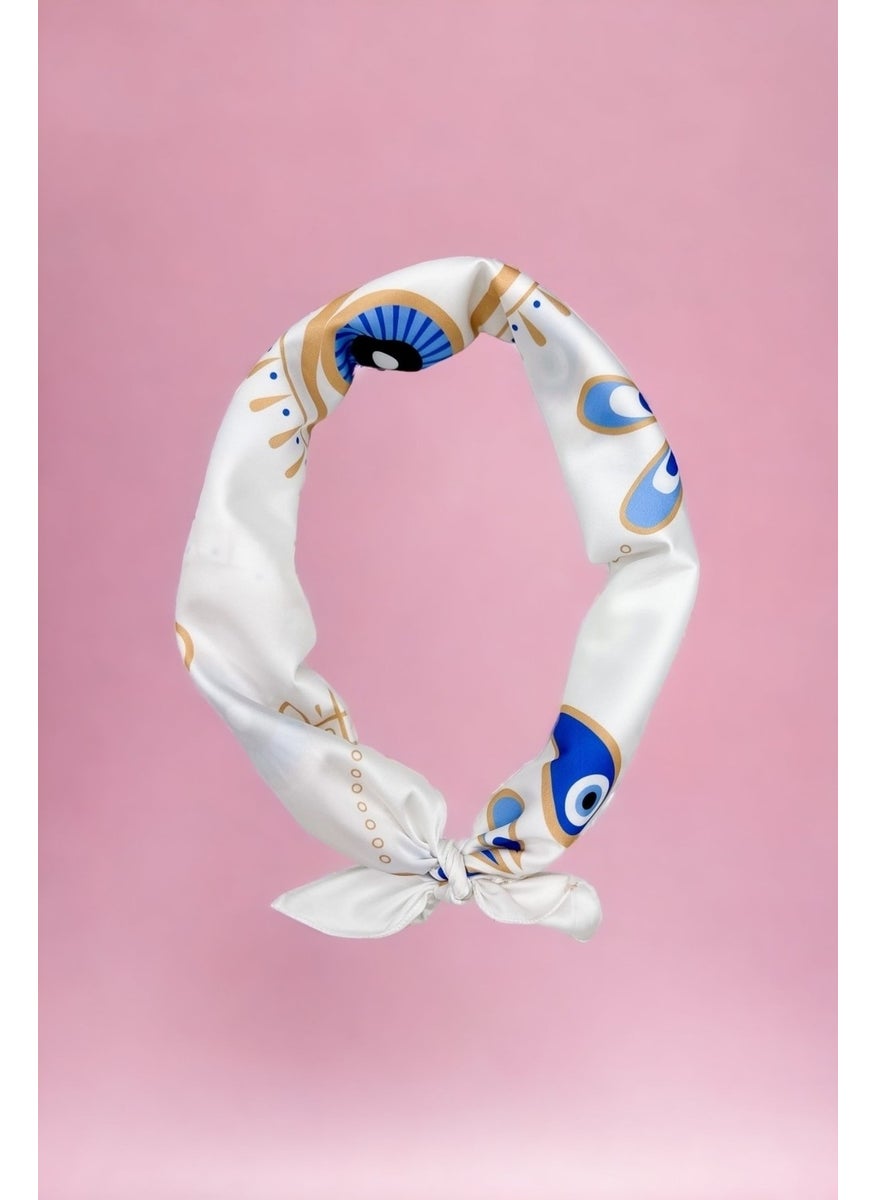 Pistore - White Eye Patterned Bandana Colorful Scarf New Season - Image 1