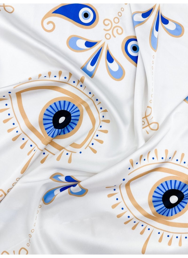 Pistore - White Eye Patterned Bandana Colorful Scarf New Season - Image 1