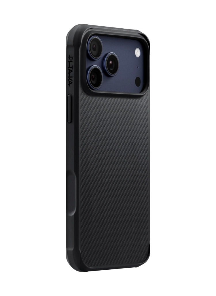 بيتاكا حافظة Aramid ProGuard لـ iPhone 17 Pro Max / متوافقة مع MagSafe / حافظة حماية بمعيار عسكري / مقاومة للخدوش / مزيج من ألياف الأراميد 600D وTPU / غطاء خلفي / وسادة زوايا مقوسة - أسود/رمادي - Image 3