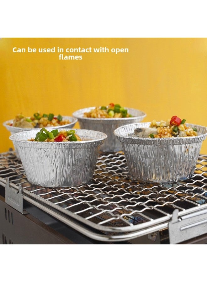 Tin Paper Box Air Fryer Special Tin Paper Plate Egg Tart Aluminum Foil Cup Oven Disposable Household Oyster Tin Paper Box-Specifications:(50 Packs) Medium [applicable To All Fryer]]  - Image 4