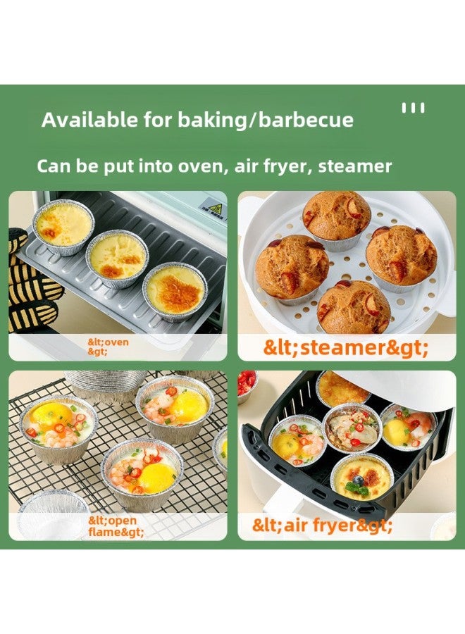 Tin Paper Box Air Fryer Special Tin Paper Plate Egg Tart Aluminum Foil Cup Oven Disposable Household Oyster Tin Paper Box-Specifications:(50 Packs) Medium [applicable To All Fryer]]  - Image 5