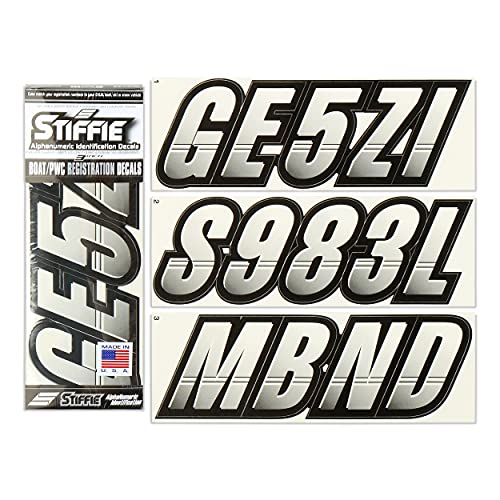 Stiffie Techtron Transparent/Black 3" DOT Decal Kit Registration Numbers Vinyl Lettering Semi Truck Tractor Trailer Decals - Image 1