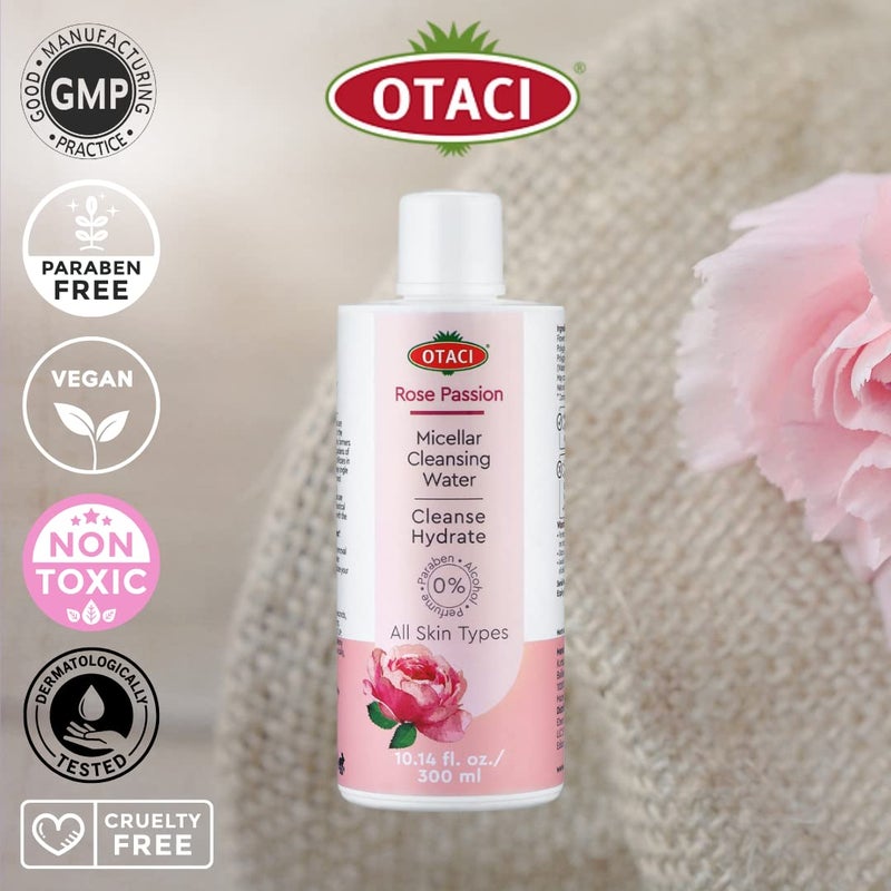 OTACI Rose Passion Micellar Cleansing Water, Face Cleansing Makeup Skin Remover Wash Rosewater Hydrating Moisturizer - Image 4