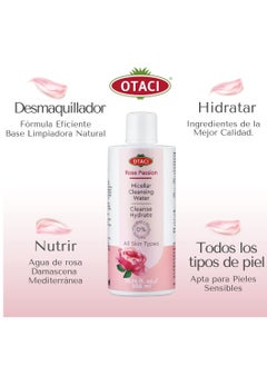 OTACI OTACI Rose Passion Micellar Cleansing Water, Face Cleansing Makeup Skin Remover Wash Rosewater Hydrating Moisturizer  - Image 3