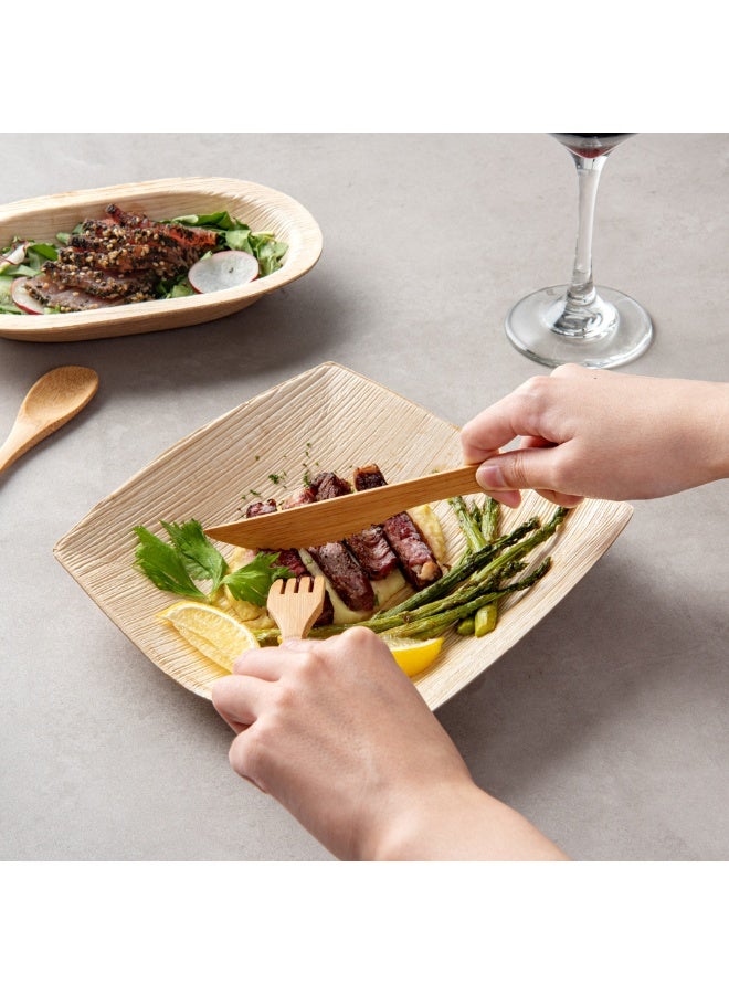 Restaurantware 8 x 0.8 Inch Disposable Knives, 100 heavy-duty Knives - With Long Comfortable Handle, Durable, Sturdy, Brown Bamboo Knives, For School Lunches, Parties, Picnics, Or Take Outs - Image 5