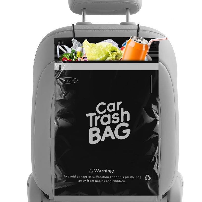 Tidyphil 50 Bags Tidyphil Hanging Car Trash Bags Disposable, Leak-proof, Odor Seal. 2 Gallon Car Garbage Bags. Alternative to Car Trash Can, Easy Stick-On Car Garbage Can for Car,SUV, Truck, Vehicle, Stroller. - Image 1