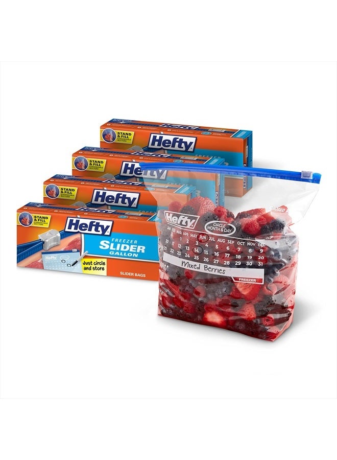 Hefty Slider Freezer Calendar Bags, Gallon Size, 100 Total Bags, 25 Count (Pack of 4) - Image 1