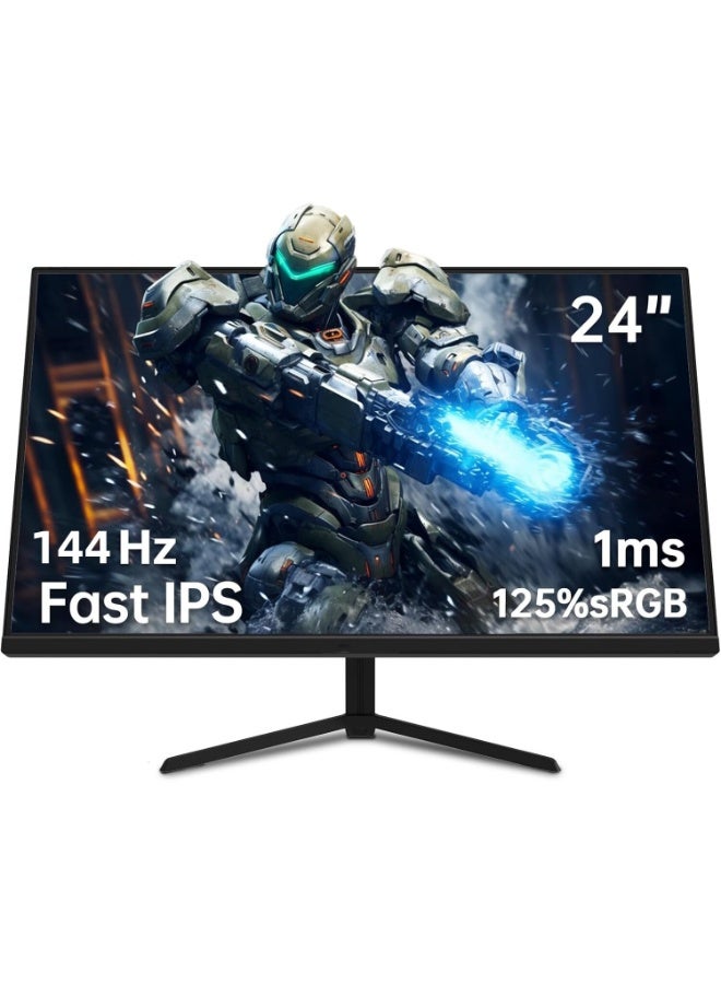 بيسري شاشة 24 بوصة ، سريع IPS 1080p 144Hz 1ms ، 125.25٪ sRGB ، HDR ، شاشة الكمبيوتر الشخصي للألعاب بلا حدود ، FreeSync و G-Sync ، HDMI DP ، دعم Vesa ، العناية بالعين للاعبين - Image 1