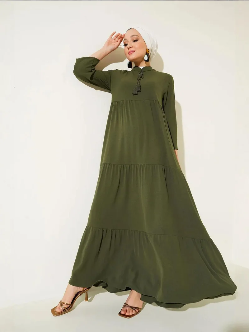 BIG DART BDART Maxi Dress with Bow Tie Collar