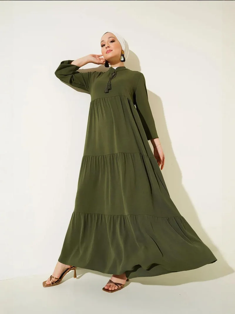 BIG DART BDART Maxi Dress with Bow Tie Collar