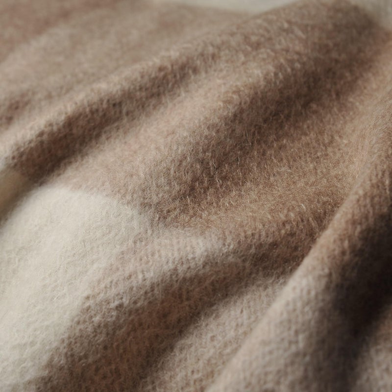 EP Mode 100% Pure Cashmere Throw Blanket for Sofa  Classic Design with Gift Box (Neutral Checkered) - Image 4