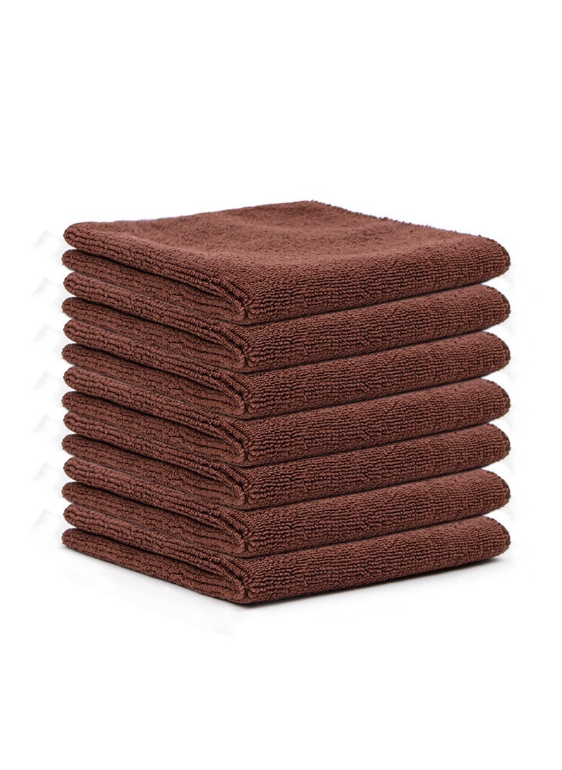 Generic Thick Microfiber Towel Set Absorbent No Lint Brown 