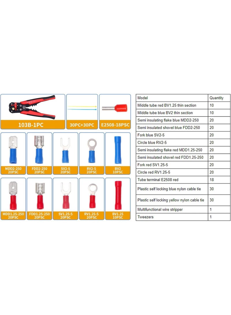 GGOOT Wire Stripper Crimp Terminals Set Multifunctional Tool Set Combination Insulated Crimping Tool Kit Hardware  - Image 3