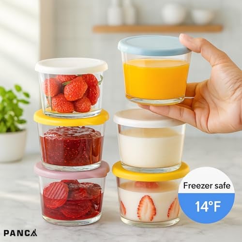 PANCA Fridge Storage Containers Leak Proof Glass Jars With Lid Kitchen Storage box glass containers for Kitchen Microwave Safe Bowl Set (4) - Image 2