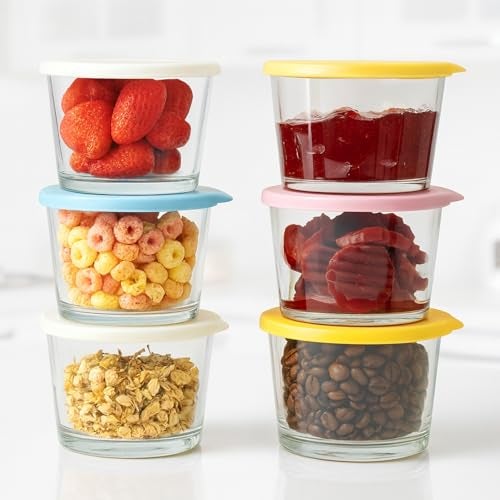 PANCA Fridge Storage Containers Leak Proof Glass Jars With Lid Kitchen Storage box glass containers for Kitchen Microwave Safe Bowl Set (4) - Image 1