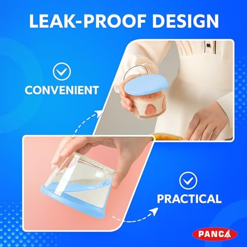 PANCA Fridge Storage Containers Leak Proof Glass Jars With Lid Kitchen Storage box glass containers for Kitchen Microwave Safe Bowl Set (4) - Image 5