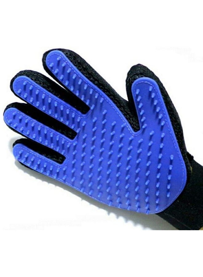 مجموعة من 2 قفاز تنظيف الحيوانات الأليفة Slicker Brush للكلاب والقطط التي تتساقط شعرها من السلالات الصغيرة والمتوسطة والكبيرة (أزرق) قفاز إزالة شعر الحيوانات الأليفة - تدليك بخمسة أصابع للكلاب والقطط ذات الفراء الطويل والقصير - Image 3