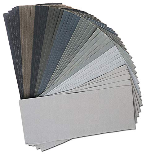 BAISDY 45Pcs Wet Dry Sandpaper, 400/600/ 800/1000/ 1200/1500/ 2000/2500/ 3000 Grit Assorted Sanding Sheets for Automotive Polishing, Metal Sanding, Wood Furniture Finishing, 9 x 3.6 Inch by BAISDY - Image 1