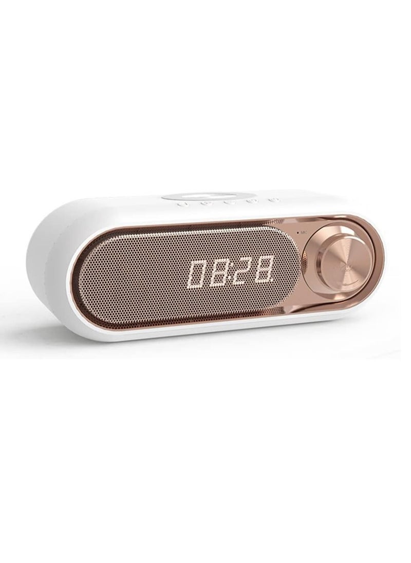 Digital Alarm Clock with Wireless Charging FM Radio Bluetooth Speaker with QI Wireless Charger LED Alarm Clock