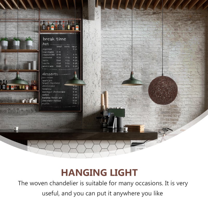 1pc Rattan Art Cover Restaurant Ceiling Light Cover (Without Bulb) - Image 5