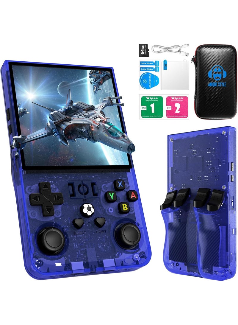 MUNTAQI Handheld Game Console with 4.0" 720x720 HD Screen, 64-Bit Quad-Core Processor, 28 Emulators, TF Card Support up to 128GB, 5V/2A Fast Charger – Portable Retro Gaming Console for Kids & Adults - Image 1