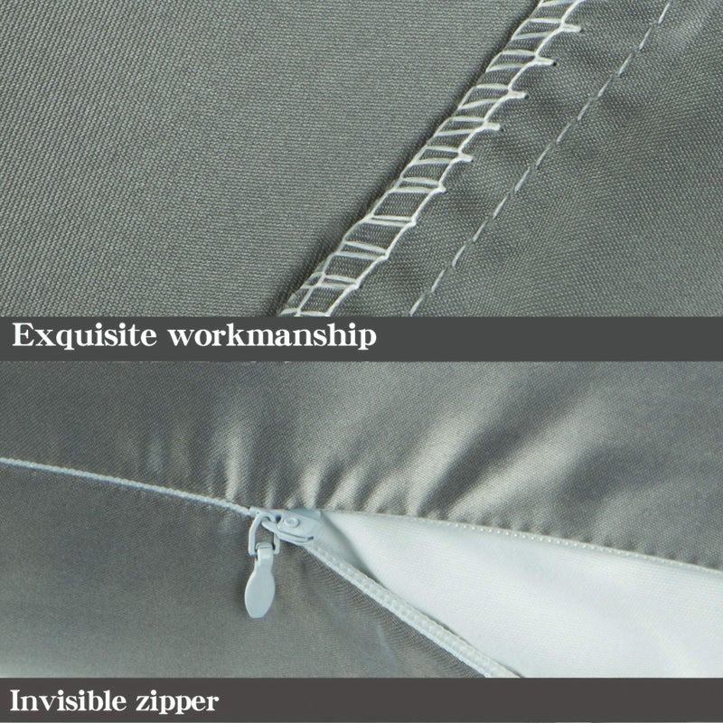NTBAY Zippered Satin Pillow Cases for Hair and Skin, Luxury King Hidden Zipper Pillowcases Set of 2, 20x36 Inches, Dark Grey - Image 3