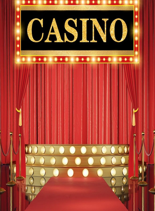 Mindsoft مجموعة زينة حفلات بطابع الكازينو من Mindsoft، تتضمن 3 قطع: لافتة LED مع ستارة حمراء مضيئة، وخلفية ترحيبية لحفلات الكازينو، مناسبة لألعاب لاس فيغاس، وحفلات التصوير، وحفلات الاستقبال. - Image 5