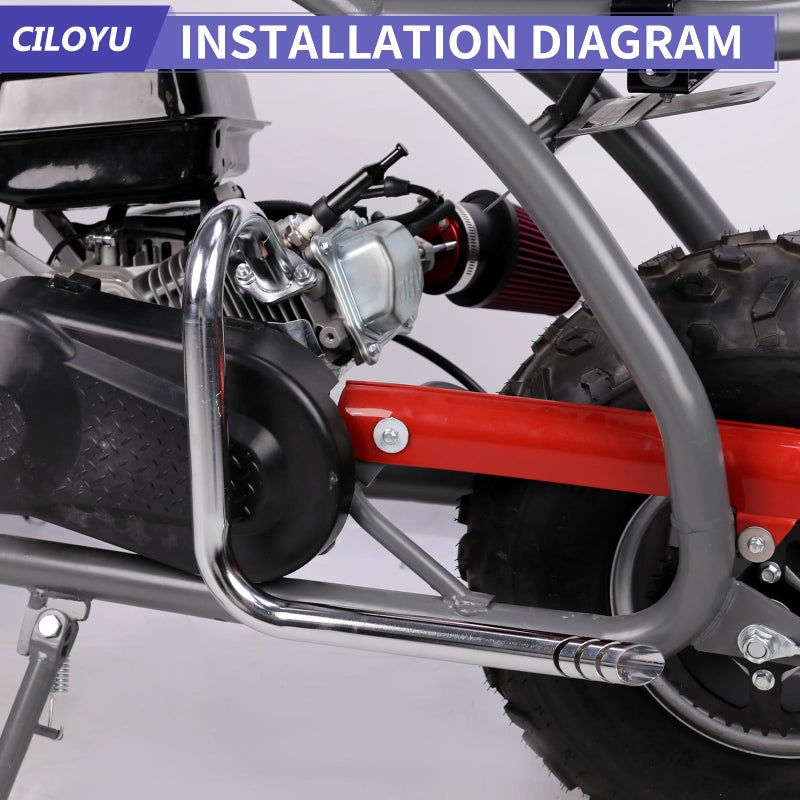 CILOYU 212cc Mini Bike Left Long Exhaust Pipe Compatible with Coleman CT200U CT200U-EX Predator 196cc GX160 GX200 Engine BT200X KT196 Baja MB200 MB165 Axis M200 200cc Minibike Go Kart Parts - Image 3