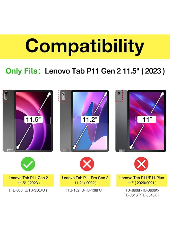Procases 2 Pack Screen Protector For Lenovo Tab P11 2Nd Gen 2023 11.5 Inch Tb 350Fu Tb 350Xc Tempered Glass Transparency 9H Screen Film Guard For Tab P11 Gen 2Nd 11.5 Inch Tablet - Image 2