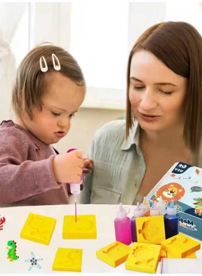 أوتدور.ماركت مجموعة صناعة ألعاب الماء السحرية 13 قطعة – طقم تشكيل حيوانات مائية هلامية للأطفال، لعب إبداعي وتعليمي، نشاط حسي لتنمية مهارات الطفل مع قوالب ومساحيق وأدوات – مناسب للأطفال 3 سنوات فأكثر - Image 5