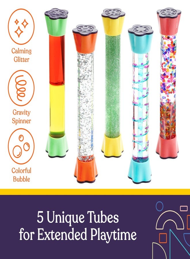 Special Supplies لعبة فقاعات الحركة السائلة الخاصة - أنابيب رائعة 5-pack مؤقت ساعة رملية ملونة مع حركة قطرات، غرفة النوم، اللعب الحسي للمنزل أو المدرسة (النمط 2) - Image 3